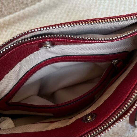 Dana Buchman Merlot Structured Design Adj Strap Vegan Crossbody Bag - Picture 7 of 11